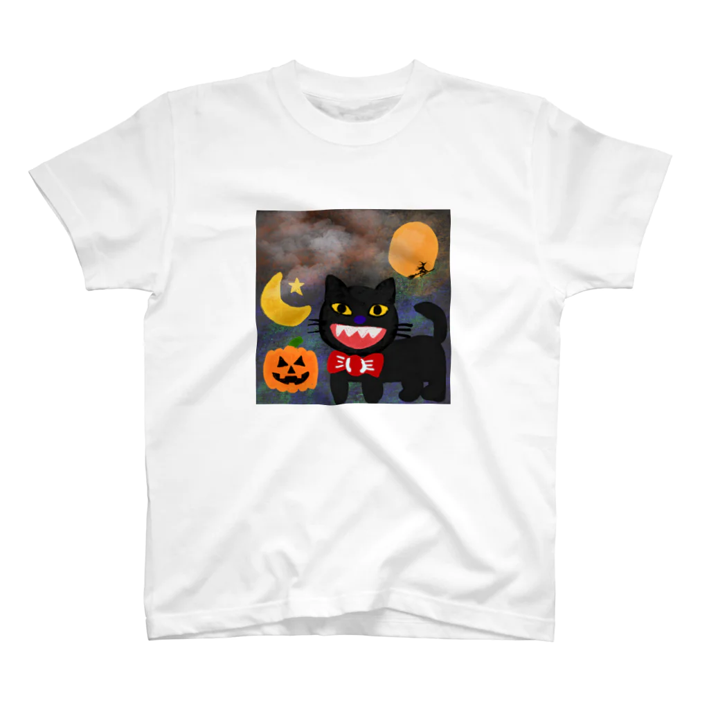 sara nerdのハロウィン🎃くろねこ🐈‍⬛ スタンダードTシャツ