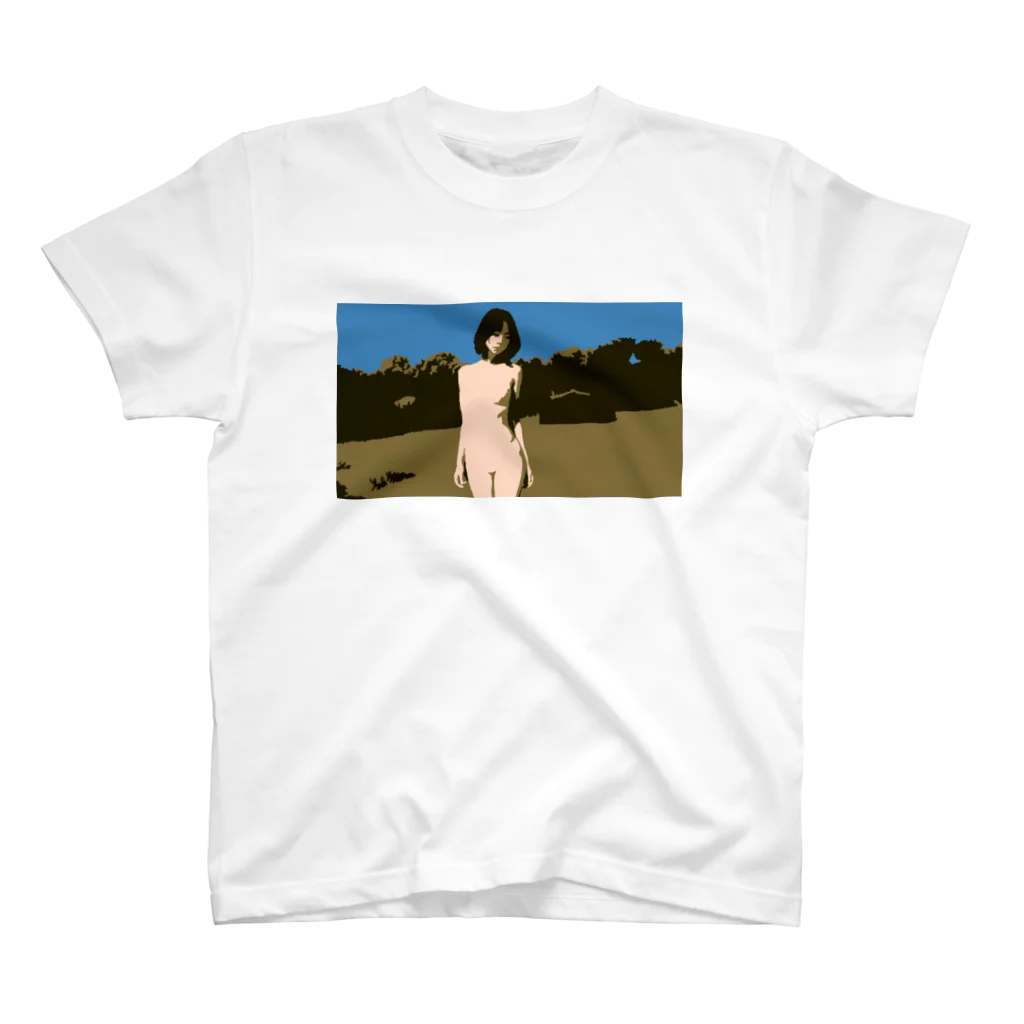 猫の耳の草原の少女 スタンダードTシャツ