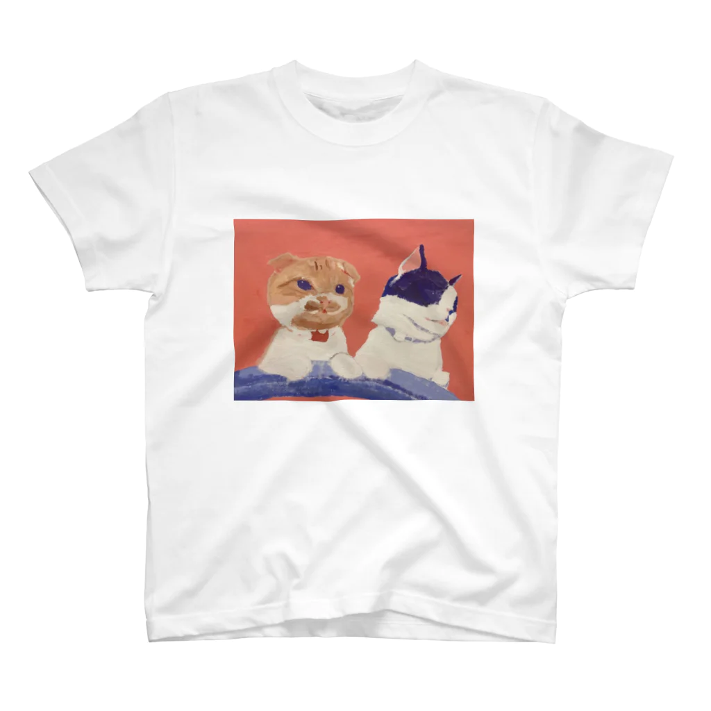 ばなね&らくの並んだ猫 スタンダードTシャツ