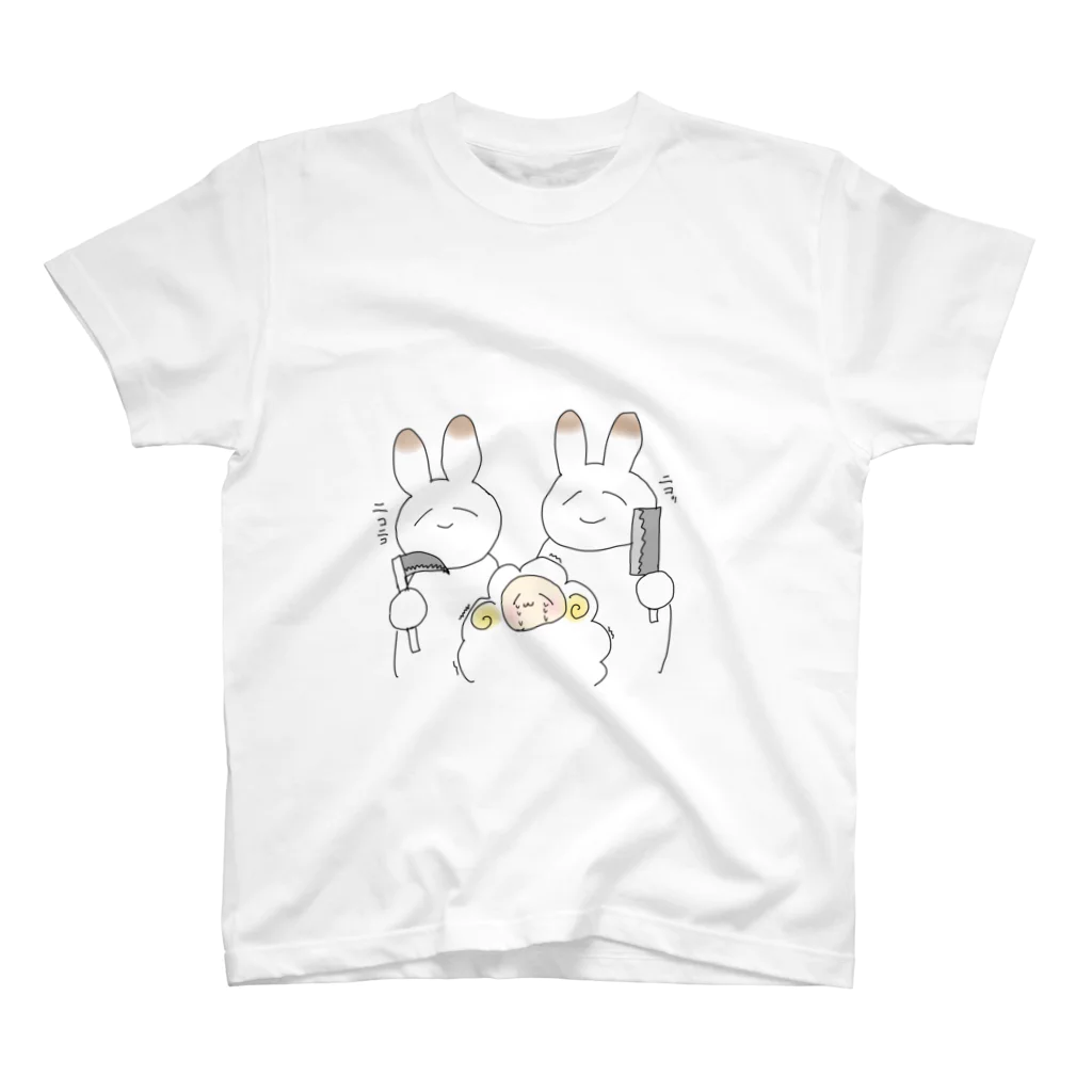 猫エリンギのにこにこうさぎ スタンダードTシャツ