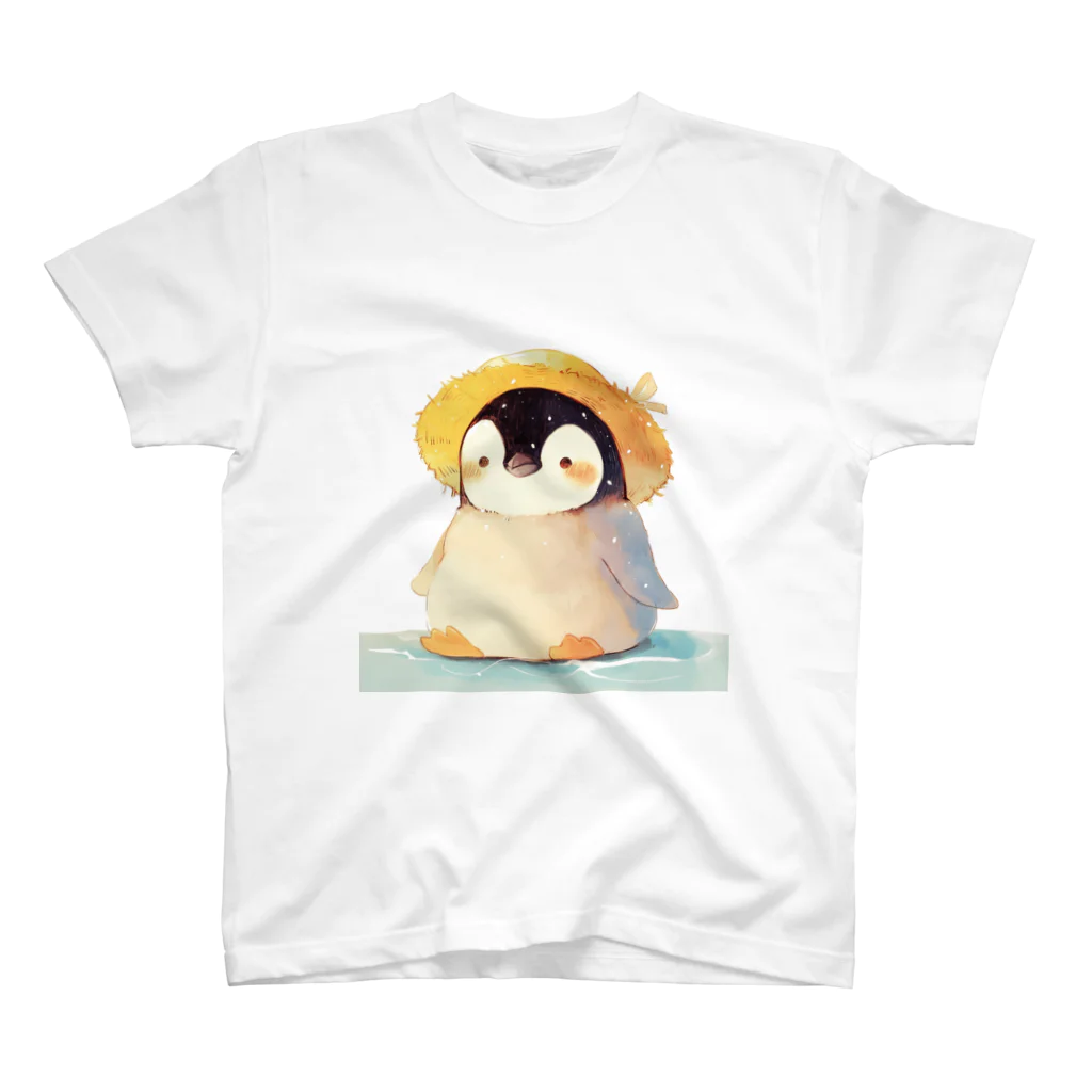 AQUAMETAVERSEの帽子をかぶった可愛い子供ペンギン Marsa 106 スタンダードTシャツ