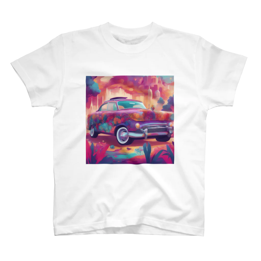 未来工房のArt Paint Car Regular Fit T-Shirt