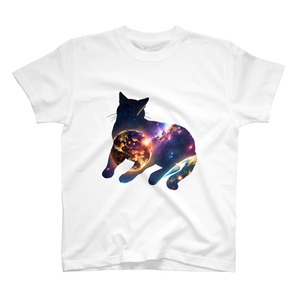 猫との風景の宇宙と猫003 Regular Fit T-Shirt