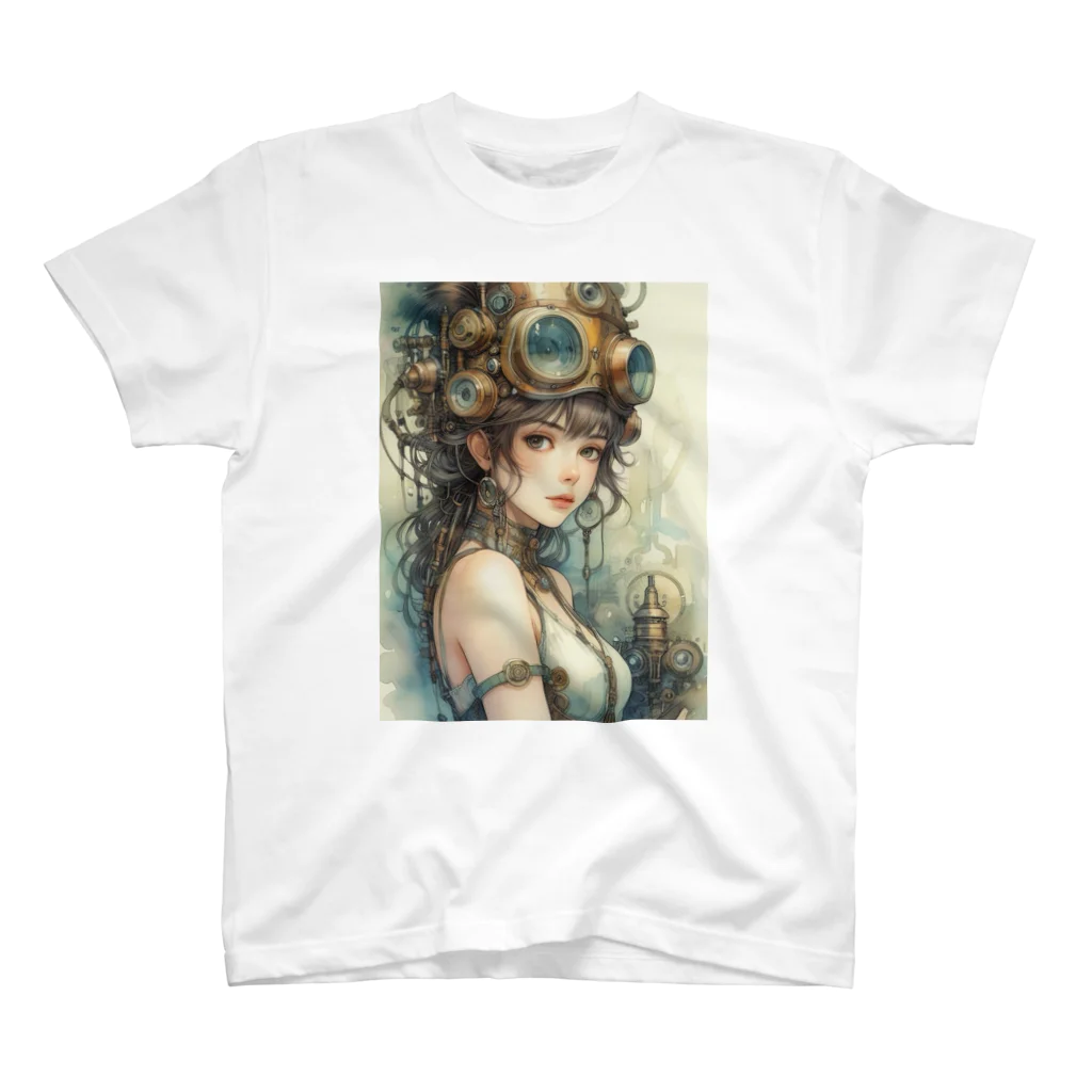 PiNK+18COMiCSのsteampunkgirl&airship Regular Fit T-Shirt