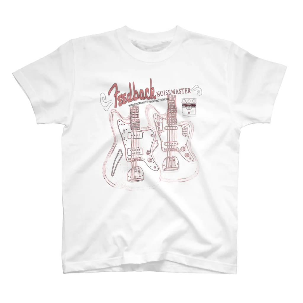PHSG SOUND 音楽とアートのノイズマスター シューゲイザー  ダブルロゴ Regular Fit T-Shirt