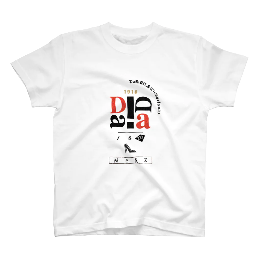 No.30_DesignWorks typographyのDadaism art Typography Design Regular Fit T-Shirt