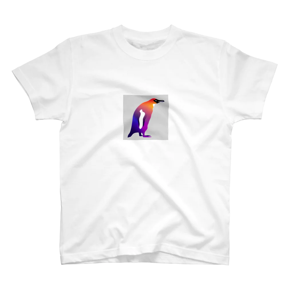 mirinconixの紫からオレンジのグラデーションのペンギン スタンダードTシャツ