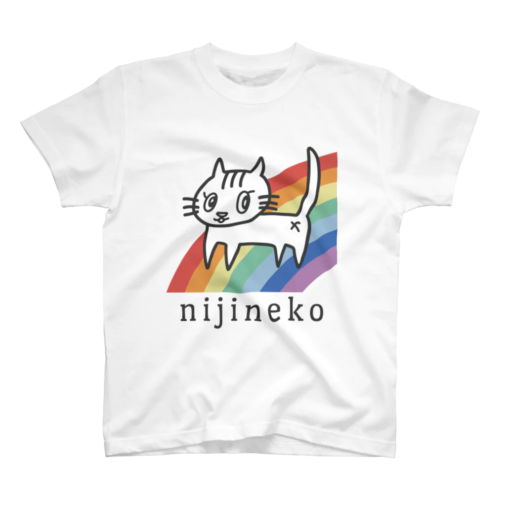 nijinekoのnijineko🌈 スタンダードTシャツ