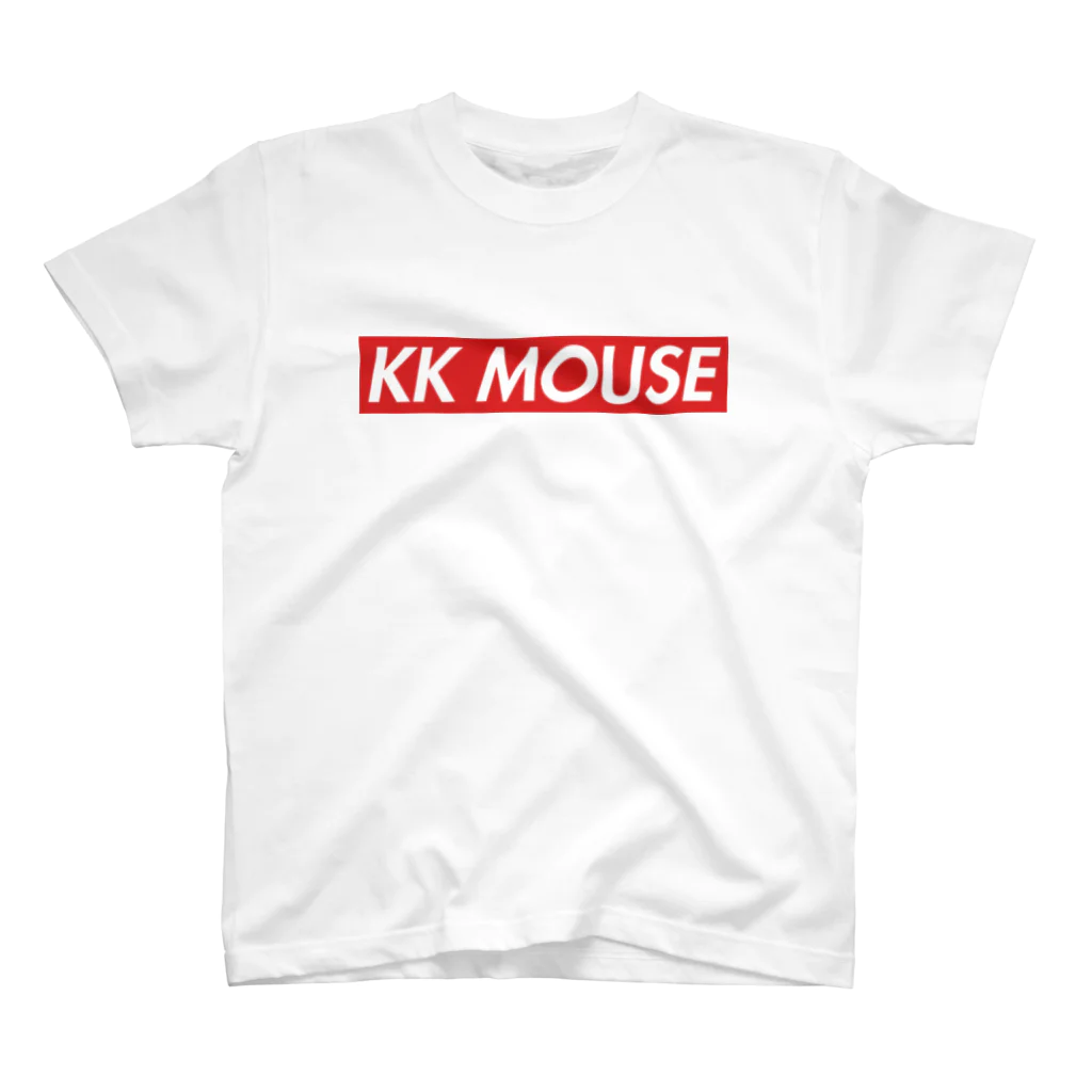 KK_MOUSEのボックスロゴ赤 スタンダードTシャツ