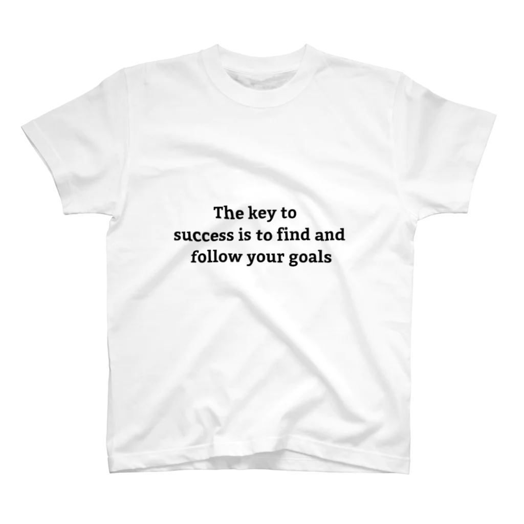 positive_poem05の成功の鍵は、自分の目標を見つけ、それに従うことである Regular Fit T-Shirt
