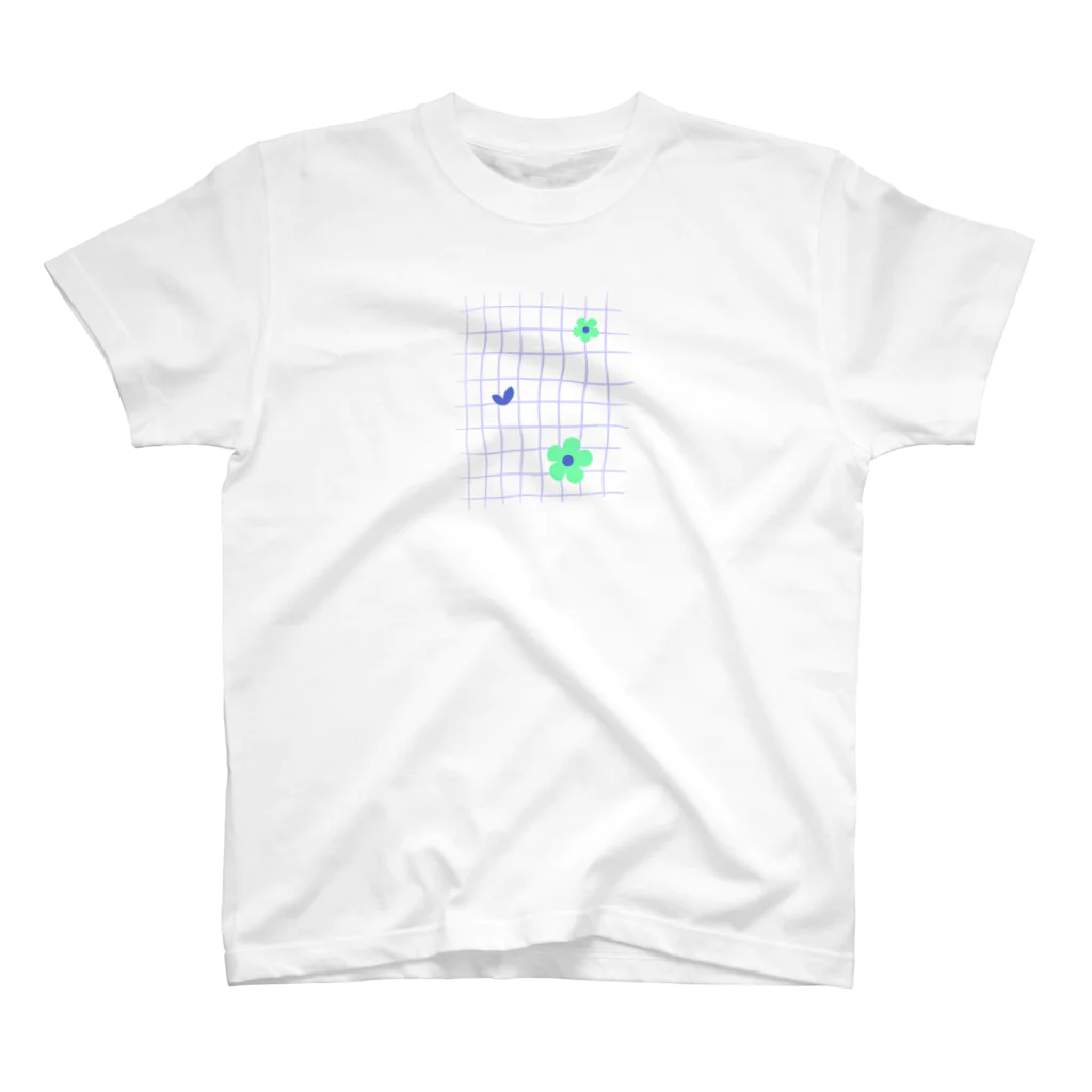 sansamのgrid flower スタンダードTシャツ