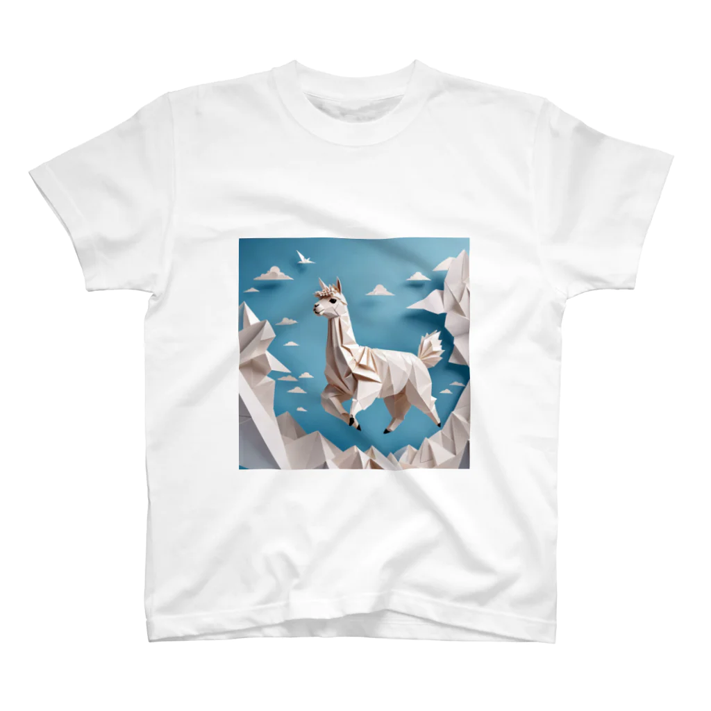 AlpacaHolicの空飛ぶアルパカさん スタンダードTシャツ