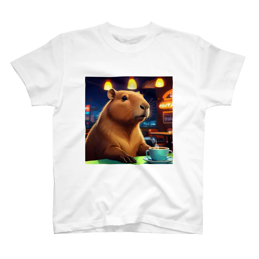 カピパーラ🐻のカフェでくつろぐカピバラ🐻✨ スタンダードTシャツ