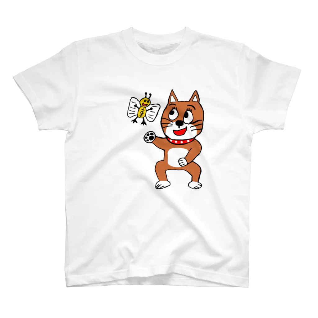 横浜ザイバツ　ショップのちょうちょと遊ぶ柴犬 Regular Fit T-Shirt