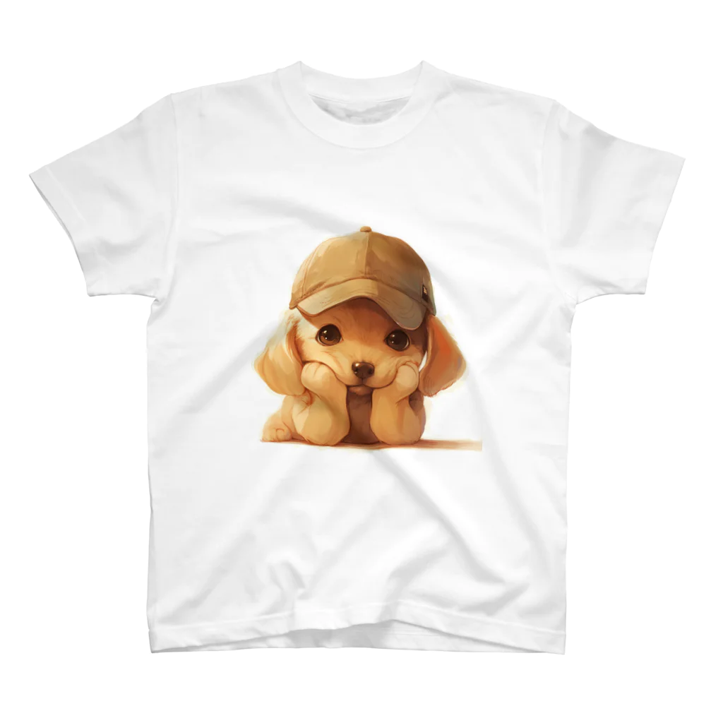 AQUAMETAVERSEのキャプをかぶった可愛い子犬 Marsa 106 スタンダードTシャツ