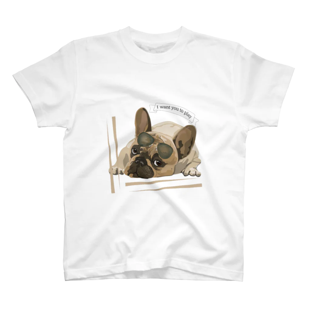 3dog_mamanの甘えて見つめるワンちゃん Regular Fit T-Shirt