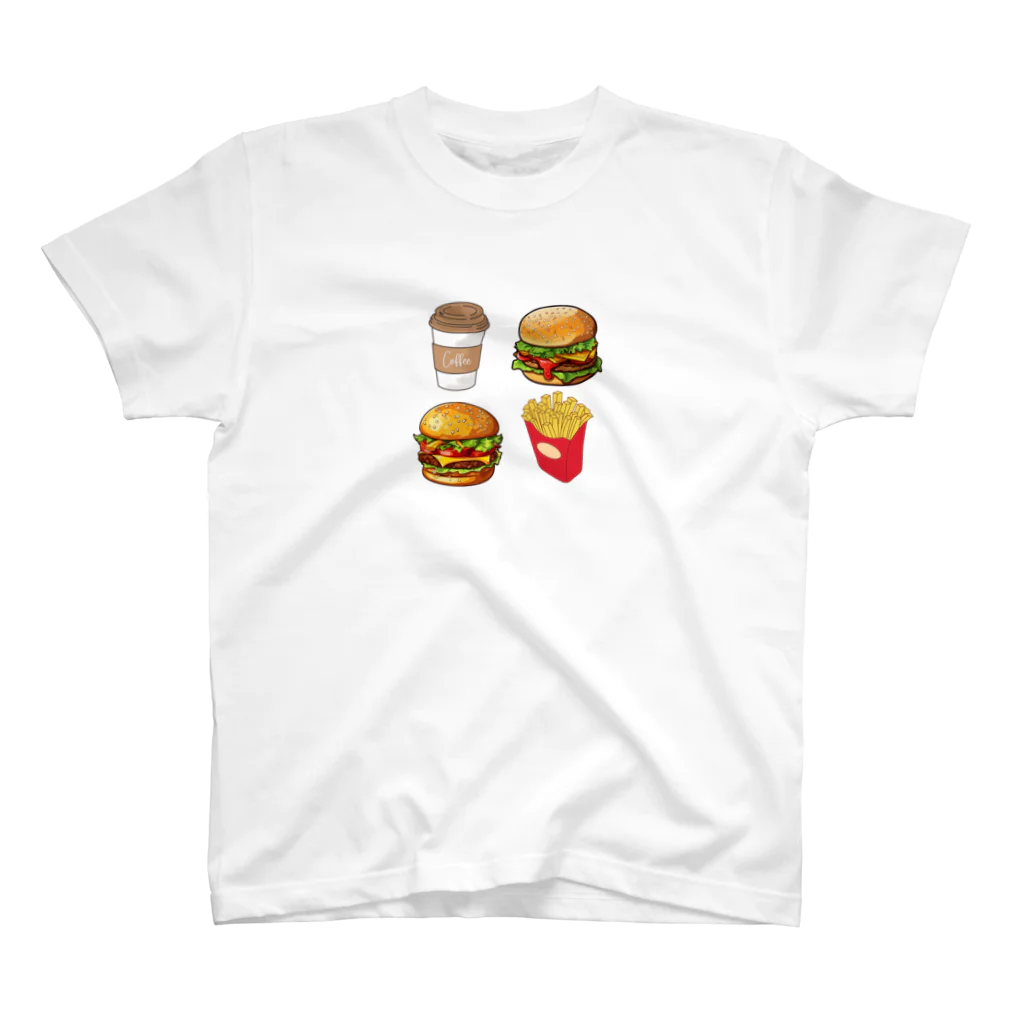 Tシャツ専門店T-Brandのバーガー好きに贈る！バーガーセットオリジナルTシャツ スタンダードTシャツ