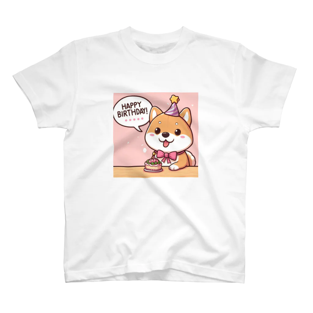 メアリーの柴犬がカラフルなスタンプ Regular Fit T-Shirt