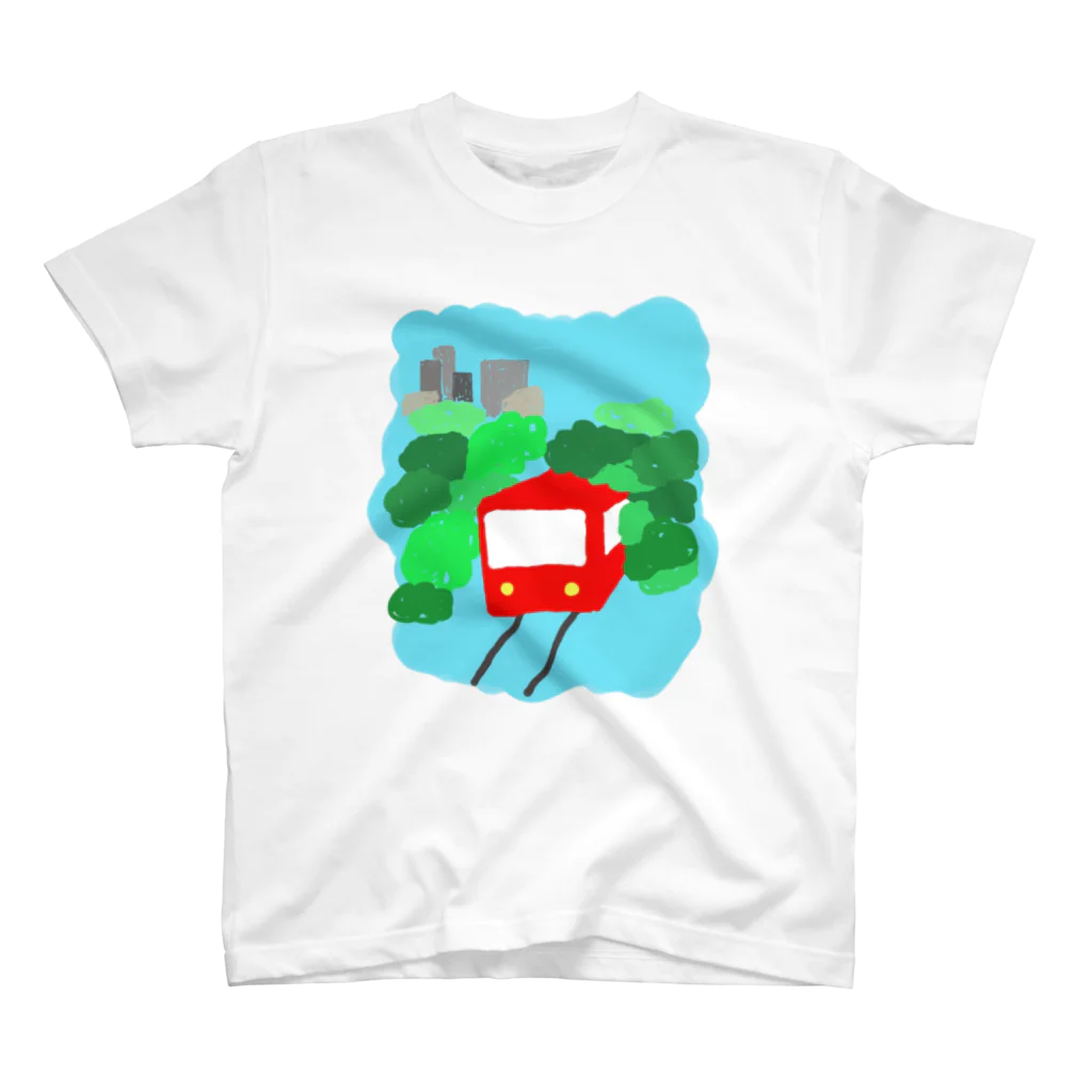 aoraetoaのレトロな赤いモノレール Regular Fit T-Shirt