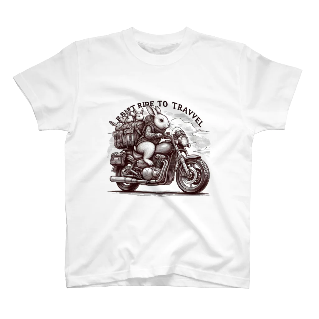 miyasaku102のバイク旅のウサギ Regular Fit T-Shirt