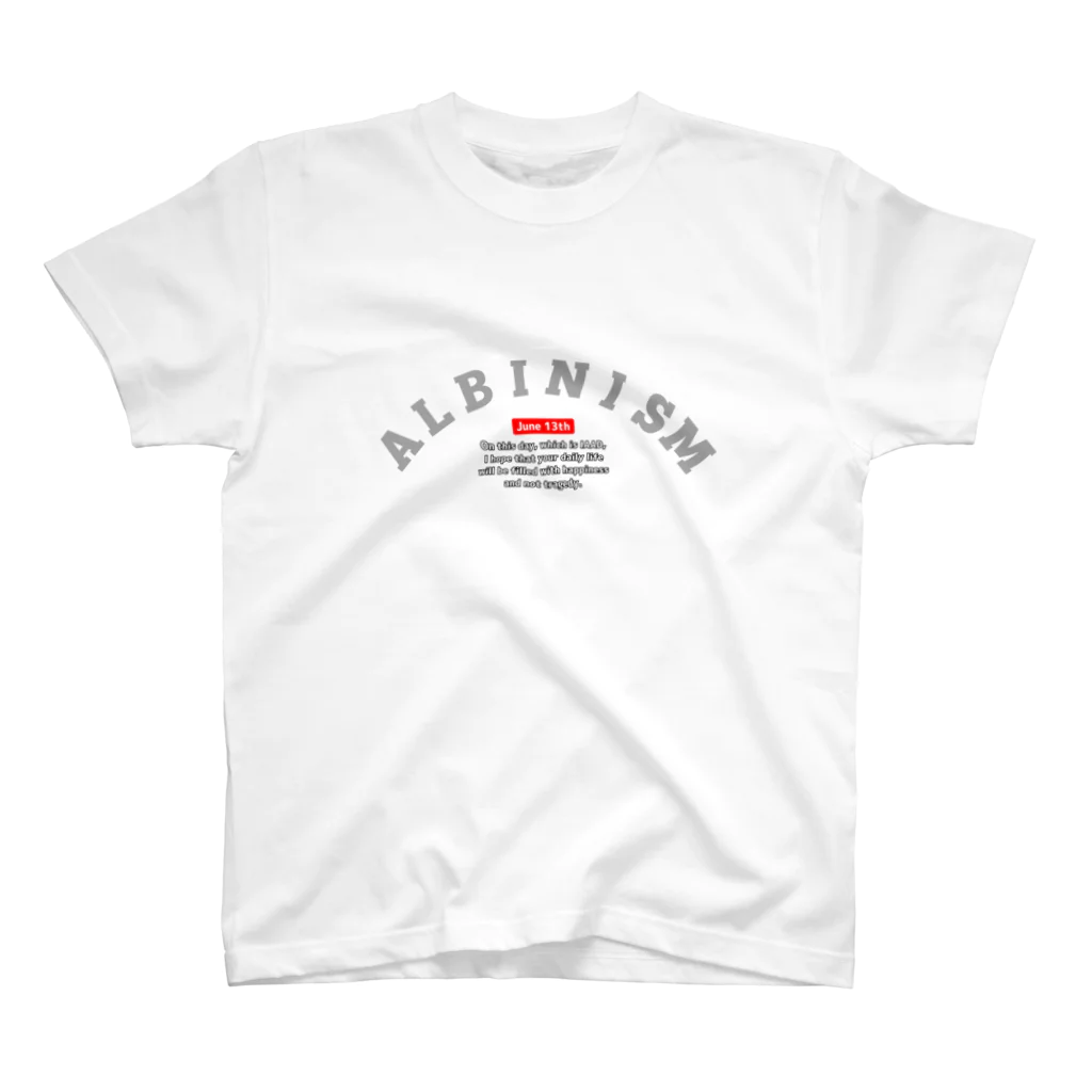 粕谷幸司 as アルビノの日本人の6月13日のアルビニズム スタンダードTシャツ