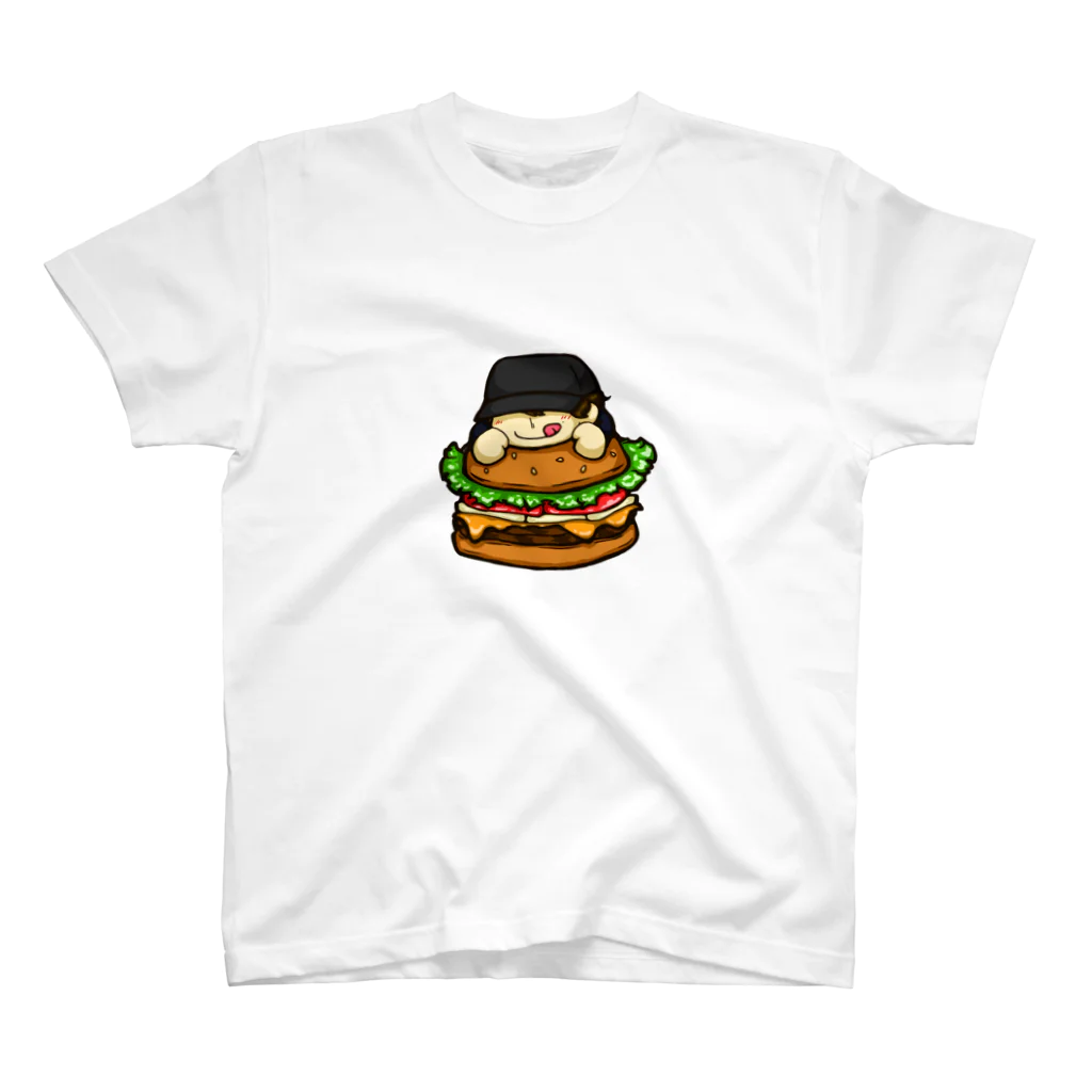 バーキン君のバーキン君　ハンバーガー　センタープリントTシャツ スタンダードTシャツ