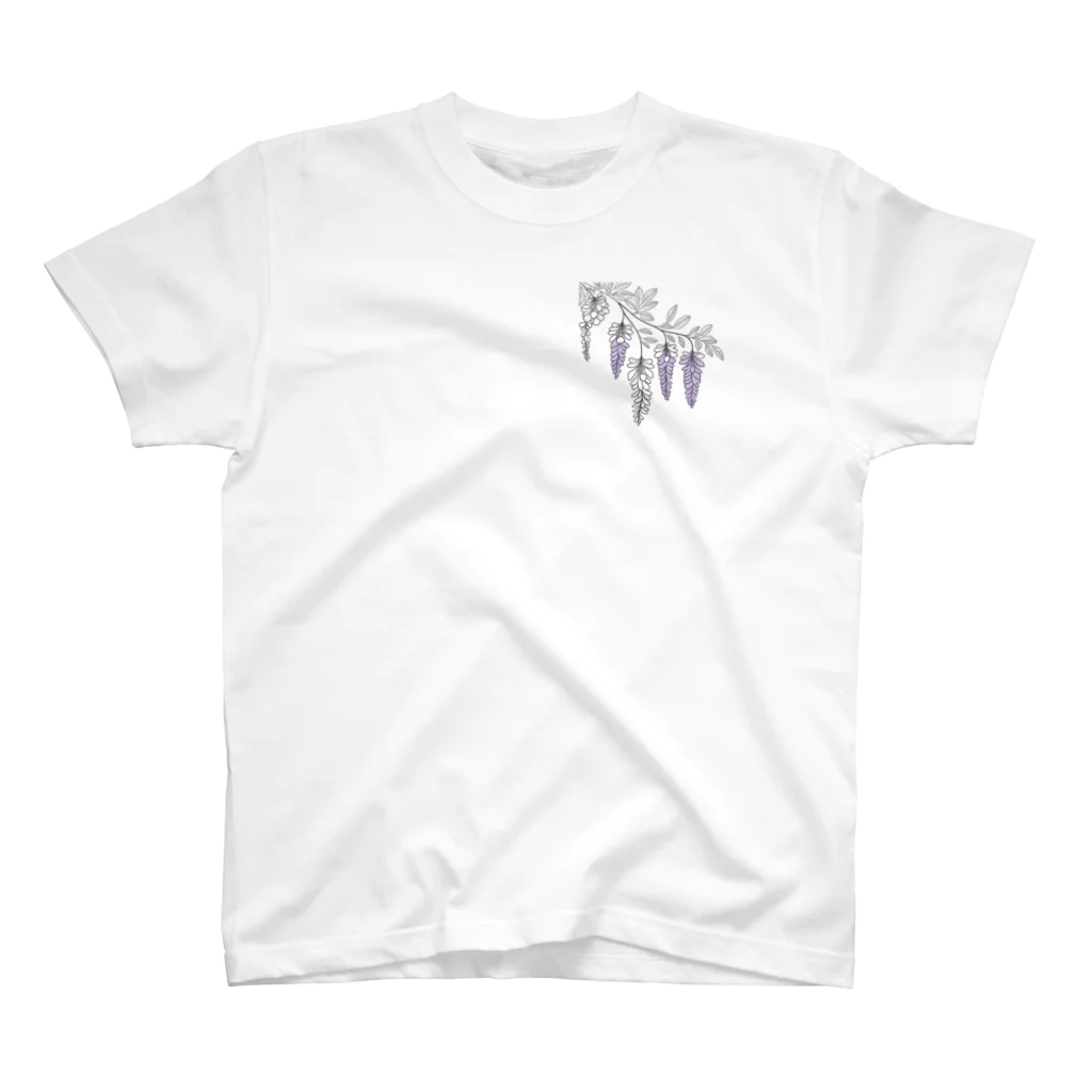 LINEart onlyONEのLINEart 「藤の花」 Regular Fit T-Shirt