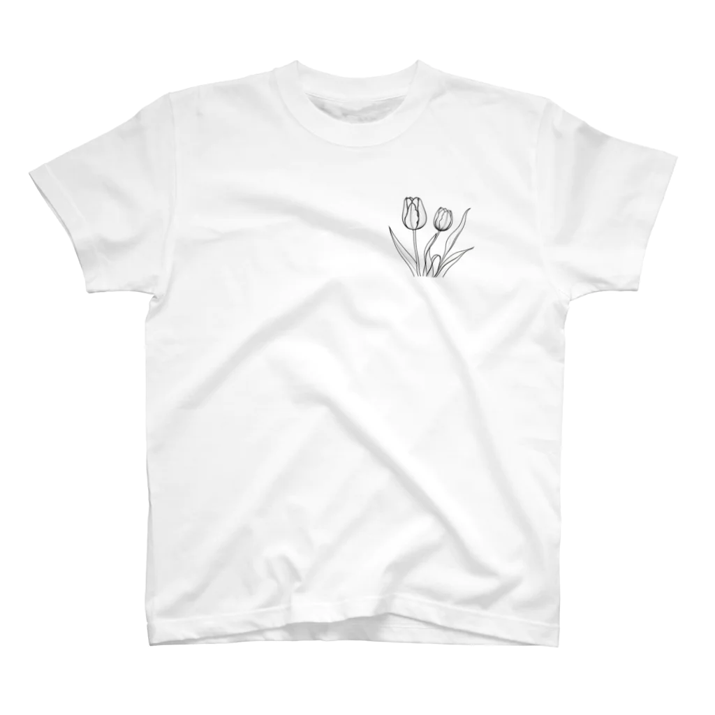 LINEart onlyONEのLINEart 「チューリップ」 Regular Fit T-Shirt