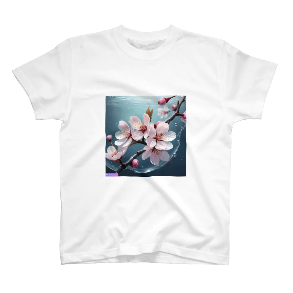 Navel Sky AIの水に咲く桜 スタンダードTシャツ