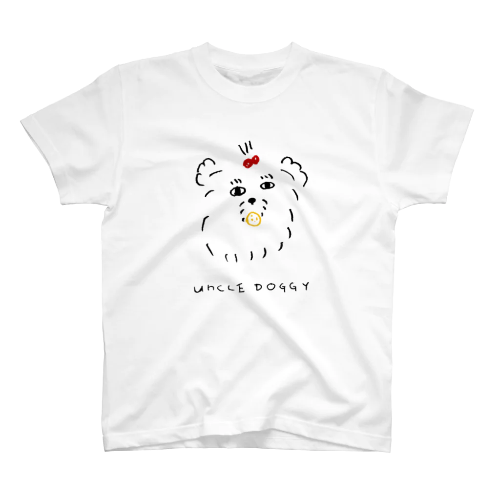 くしだちゅろう| Churow KUSHIDAの前面が顔・背面がおしりの犬Tシャツ スタンダードTシャツ