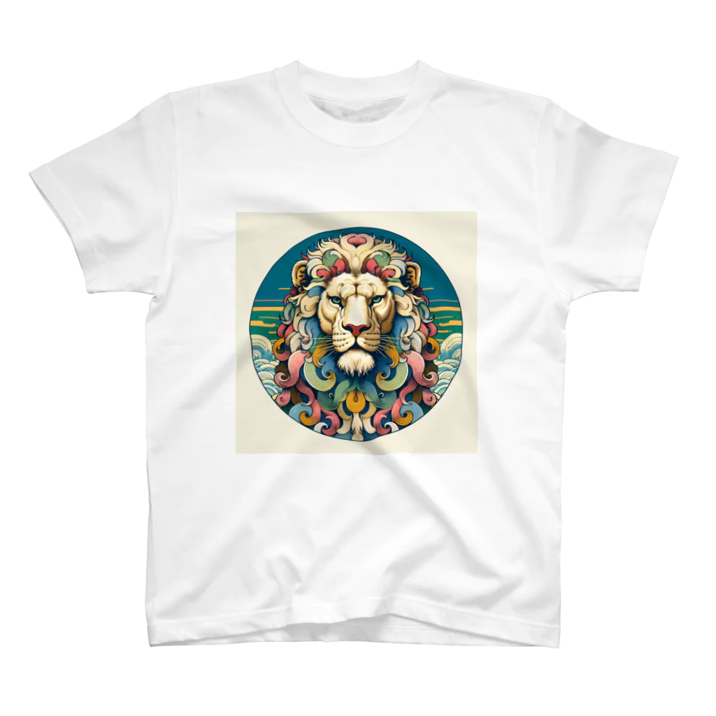 chaochao0701の浮世絵風　ライオン（顔）"Ukiyo-e style lion (face)."  "浮世繪風格的獅子（臉）。" Regular Fit T-Shirt