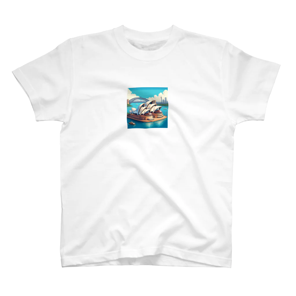 Pixel Art Goodsのシドニーオペラハウス（pixel art） スタンダードTシャツ