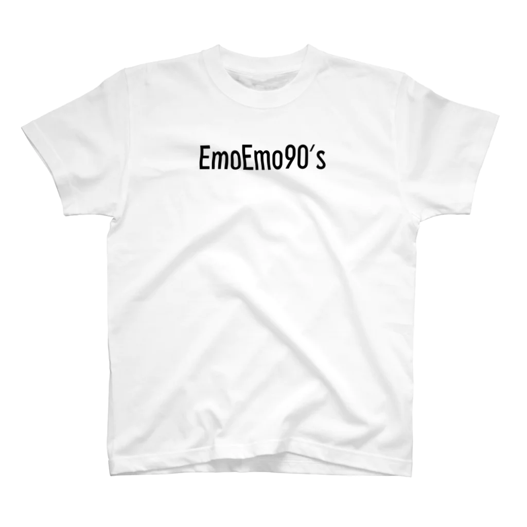 ファンシーショップ「エモエモ」のエモエモ90アー写Tシャツ 黒文字 スタンダードTシャツ