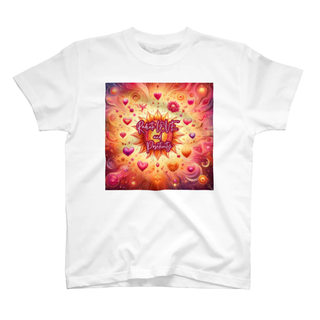 Positive feelingsのRadiate love and positivity Regular Fit T-Shirt