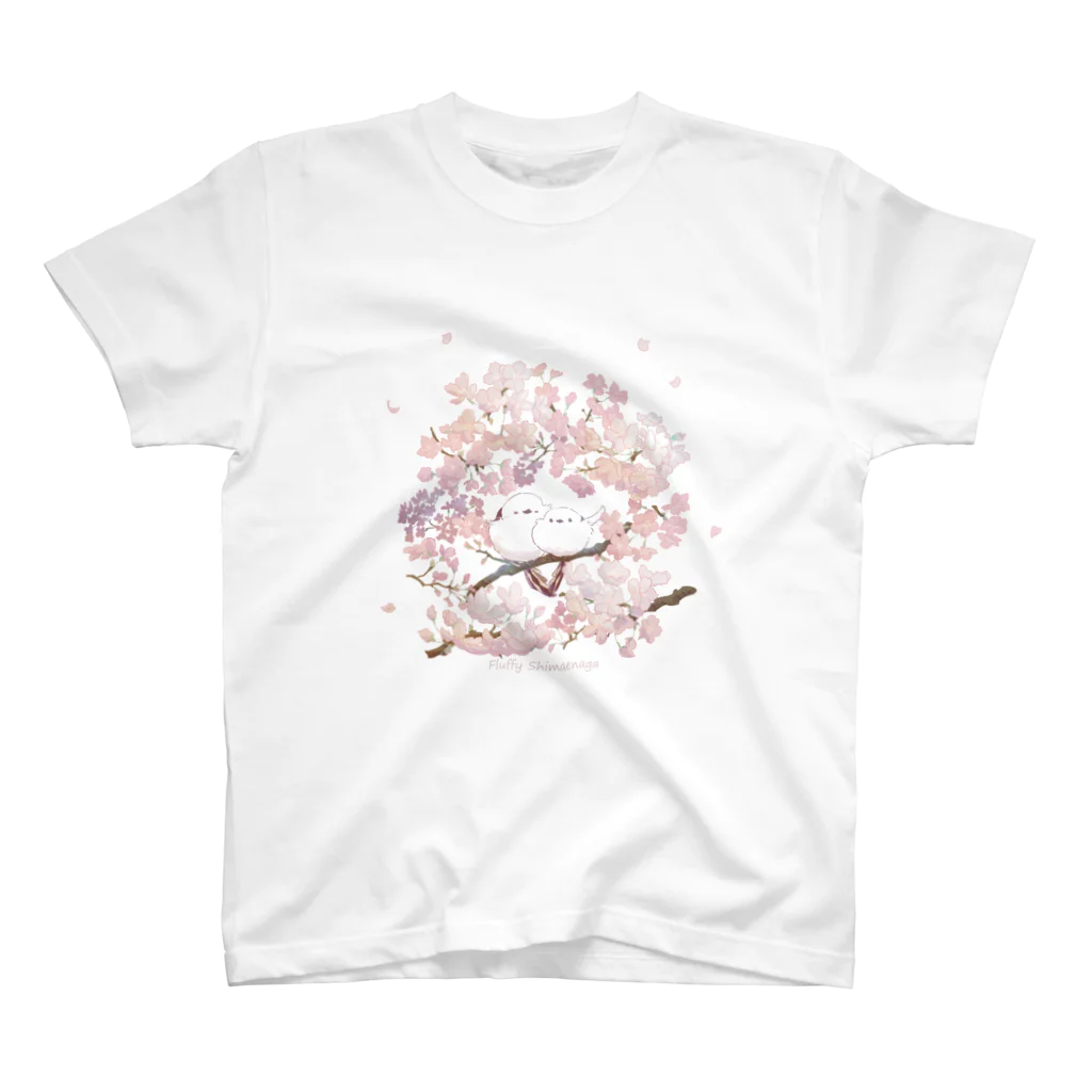 rina_suzuriのもふもふシマエナガ　桜　Tシャツ Regular Fit T-Shirt