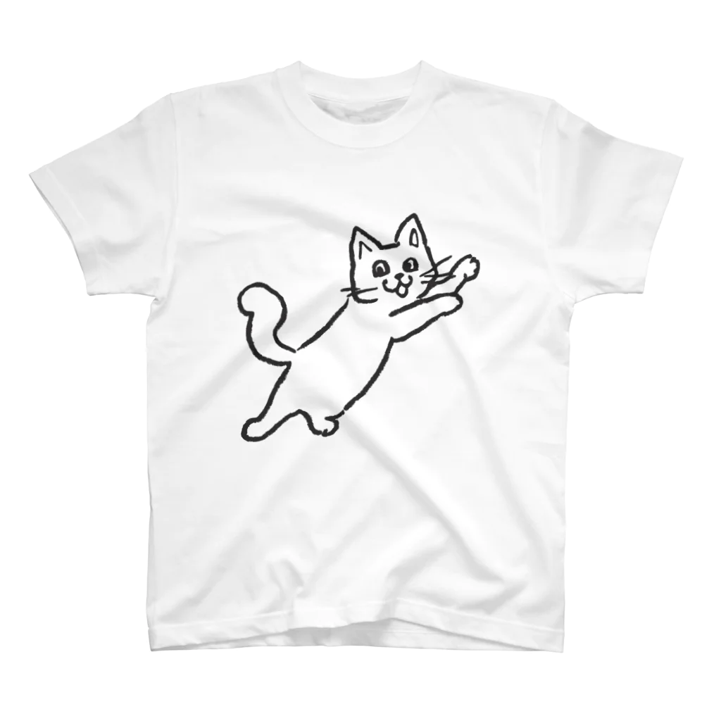 Ａ’ｚｗｏｒｋＳのとびかかるらくがきねこさん スタンダードTシャツ