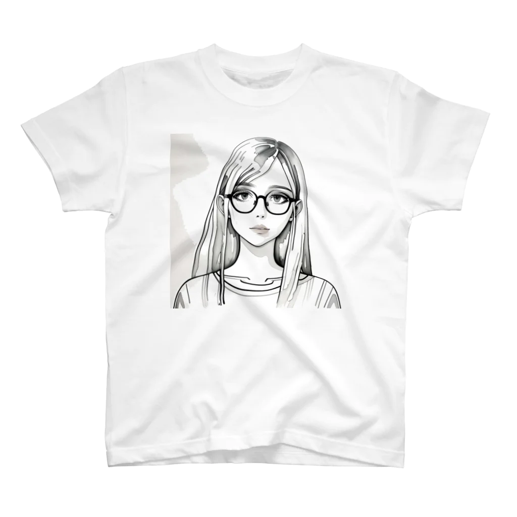 awakening-lucyの眼鏡女子Tシャツ1 スタンダードTシャツ