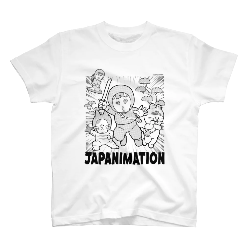 スリープキャットスタジオの【完全修正版】じゃぱにめーしょんTシャツ（にんじゃガール漫画調） スタンダードTシャツ