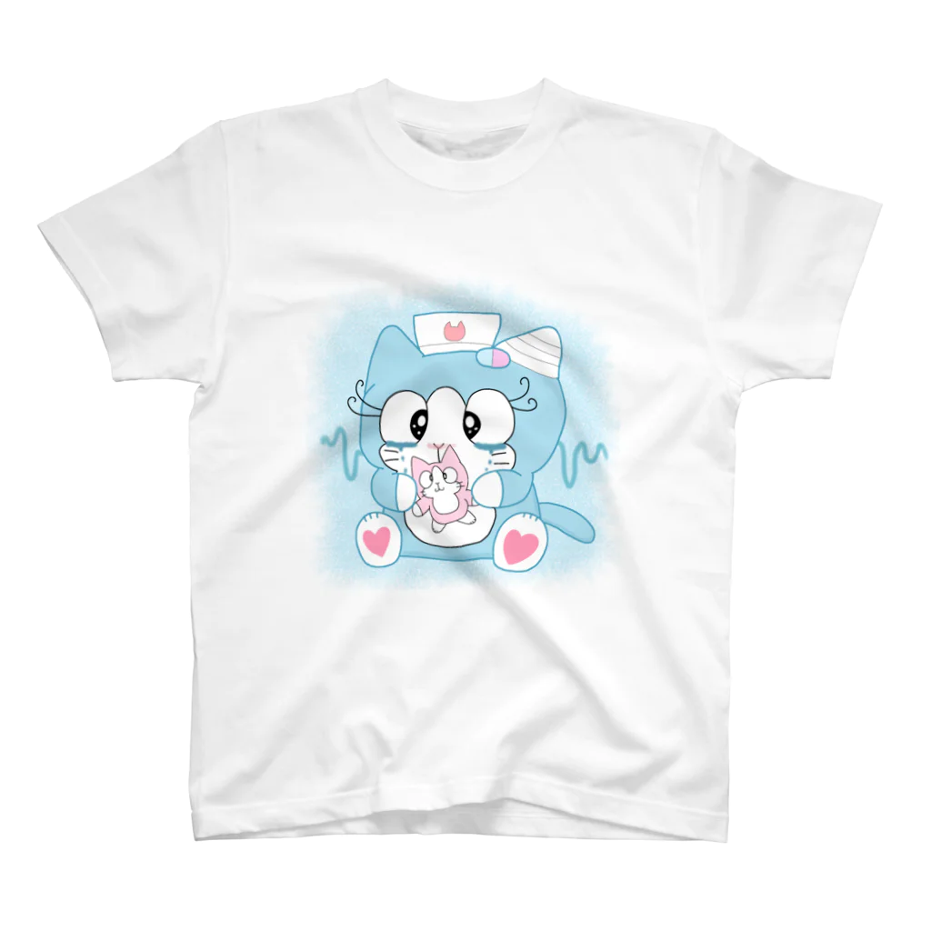 魔法猫のお店の病みかわ💙ブルーニャ つらたん スタンダードTシャツ