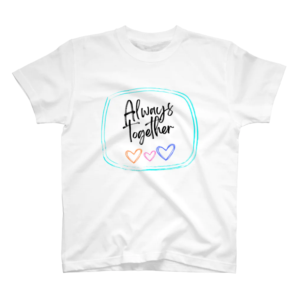 い〜っつも一緒Always togetherの『い～っつも一緒 Always together』（black text） スタンダードTシャツ