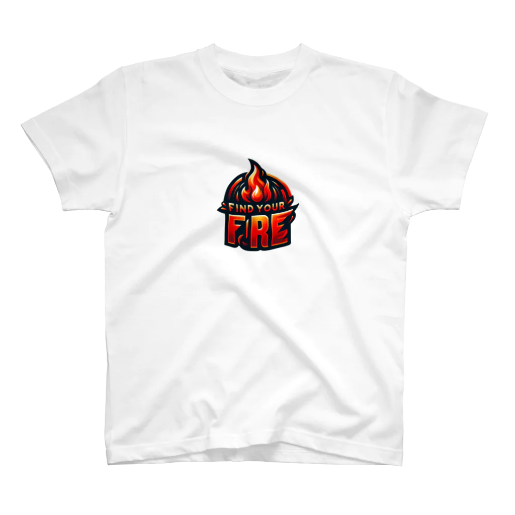 面白デザインショップ ファニーズーストアの**Find Your Fire** - 自分の情熱を見つけよう     -  Regular Fit T-Shirt