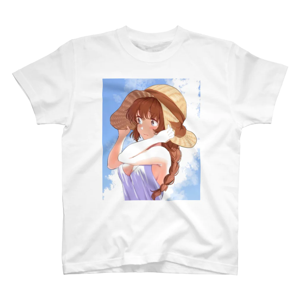 bazz000033の恥じらい麦わら少女 Regular Fit T-Shirt