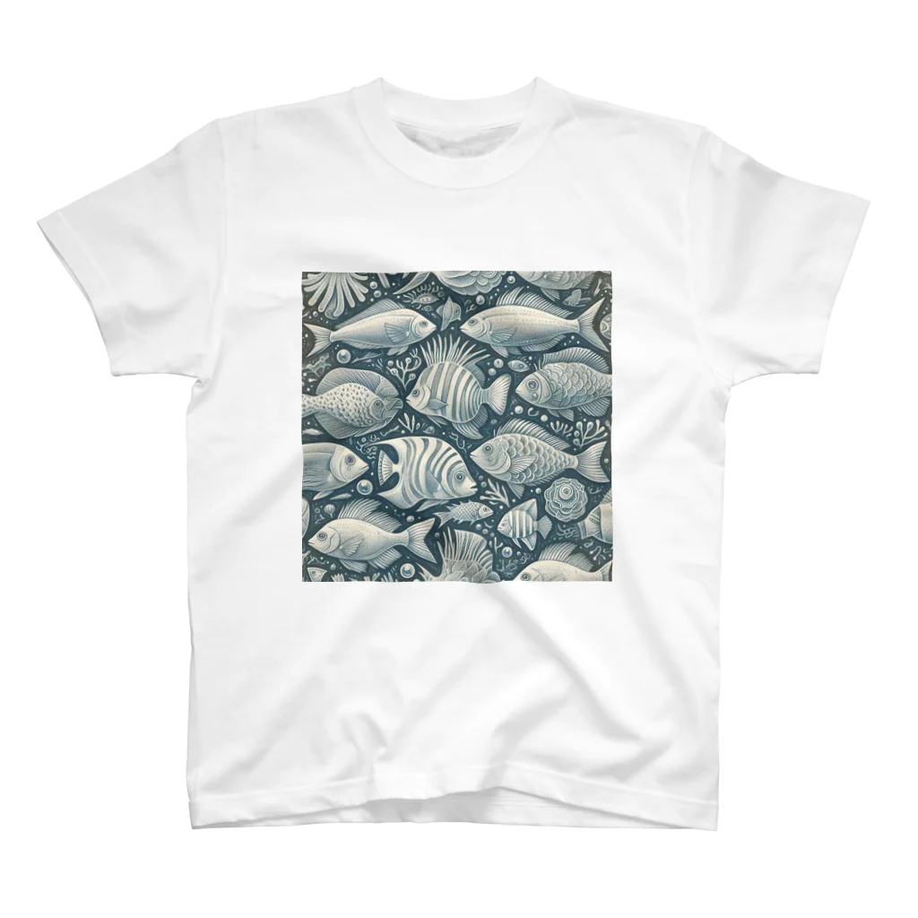 BubblyBuddyの魚の世界 スタンダードTシャツ