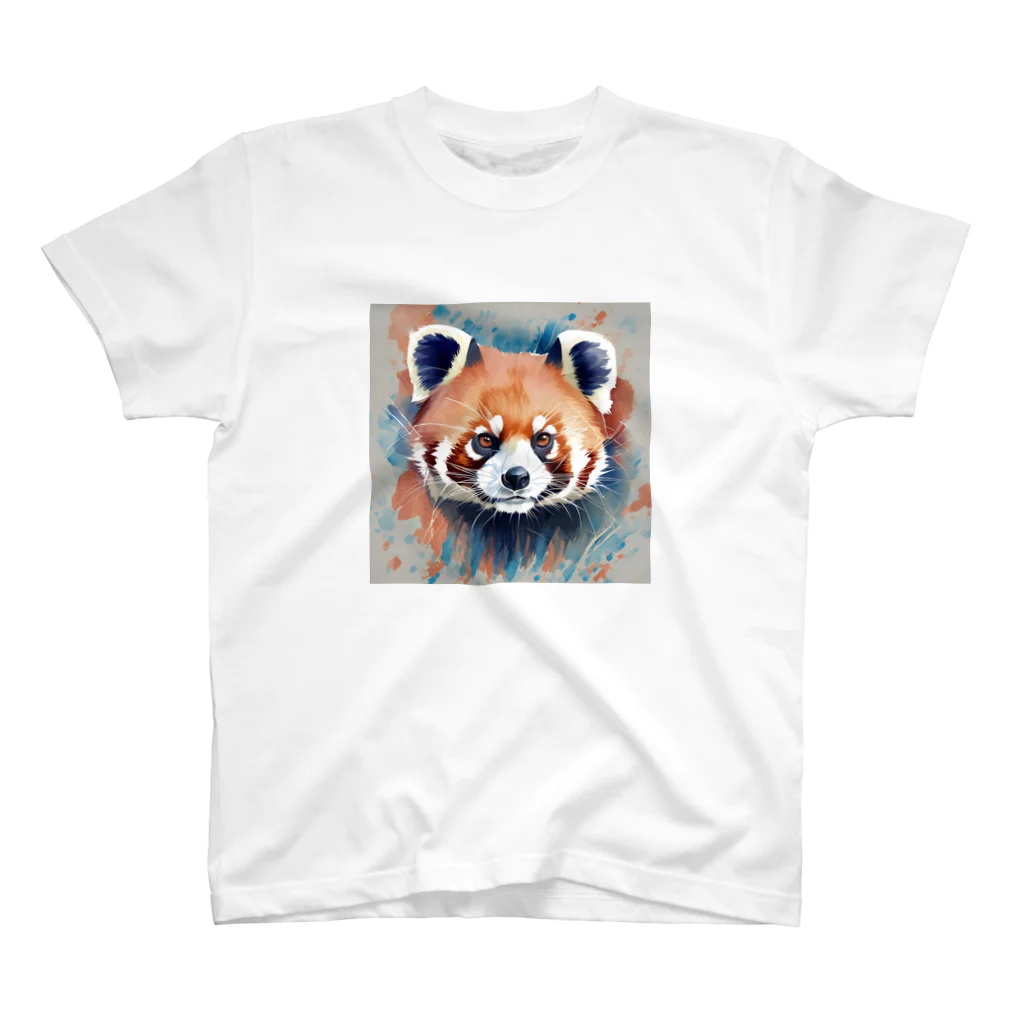 WithRedPandaの水彩風レッサーパンダ スタンダードTシャツ