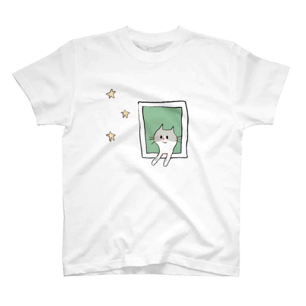 yuuhiのおみせのそばねことお星さま スタンダードTシャツ