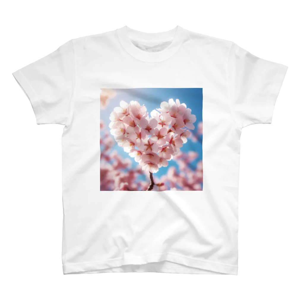 和柄webの桜ハートTシャツ Regular Fit T-Shirt