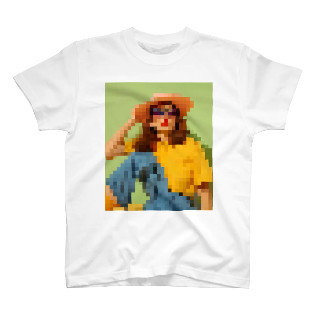 Unique Existenceのart woman mosaic Regular Fit T-Shirt