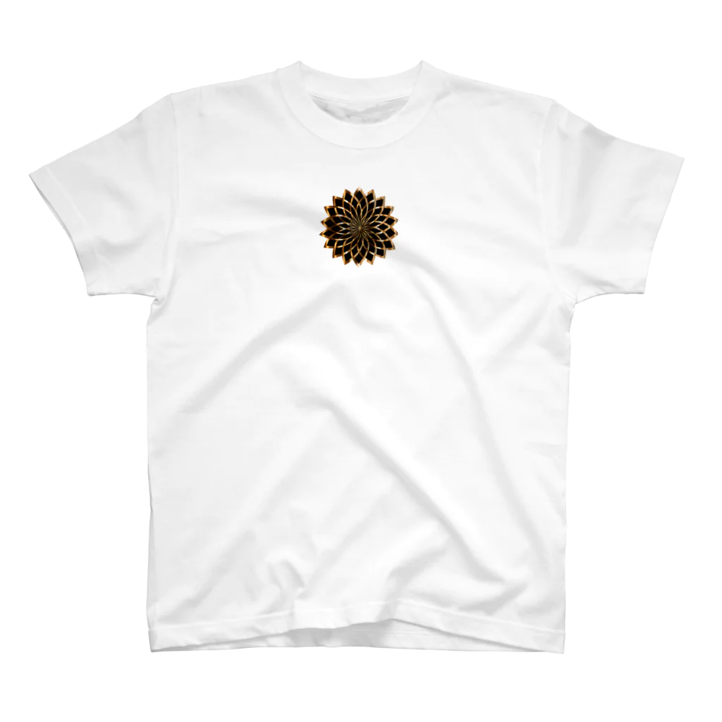 funny-boneのブラック・ゴールド フラワー BLACK・GOLD Flower スタンダードTシャツ