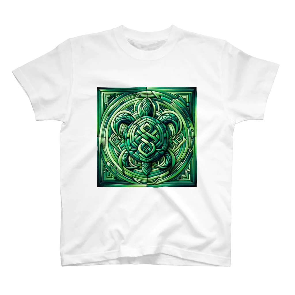 トトベス(T∴B∴M∴)🕊️の🐢玄武エメラルド護符🐍健康祈願、グラウンディング スタンダードTシャツ