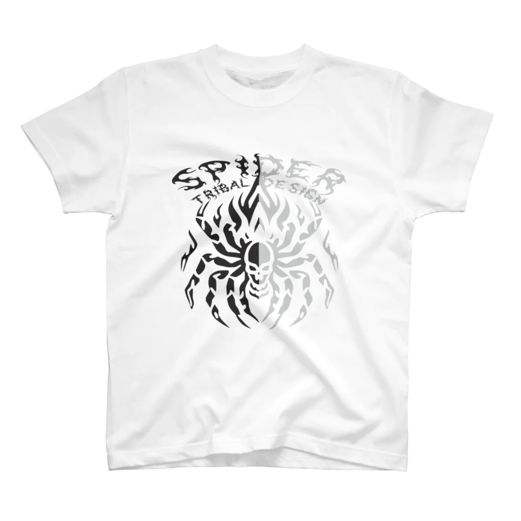 Ａ’ｚｗｏｒｋＳのSPIDER TRIBAL BLK&WHT スタンダードTシャツ